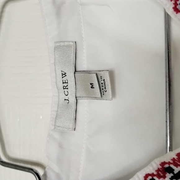 J. Crew women's medium tunic/mini dress popover long sleeve embroidered blue red - Picture 8 of 11